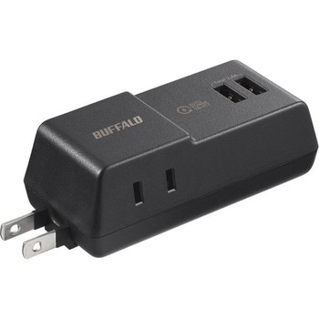 コンセント付きAC充電器 USB×2 2.4A ブラック BUFFALO(バッファロー)