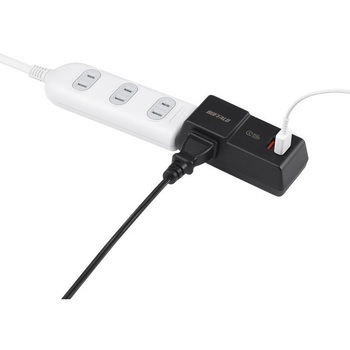 コンセント付きAC充電器 USB×2 2.4A ブラック BUFFALO(バッファロー)