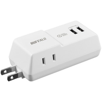 BMPA24TP2WH コンセント付きAC充電器 USB×2 2.4A ホワイト 1台 BUFFALO(バッファロー) 【通販モノタロウ】