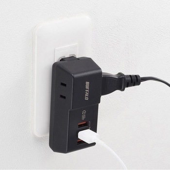 コンセント付きAC充電器 USB×3 3.6A ブラック BUFFALO(バッファロー)
