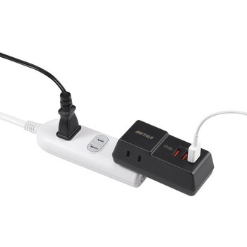 コンセント付きAC充電器 USB×3 3.6A ブラック BUFFALO(バッファロー)