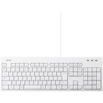 有線フルキーボード 抗菌仕様・防水防塵キーボード ホワイト BUFFALO(バッファロー)