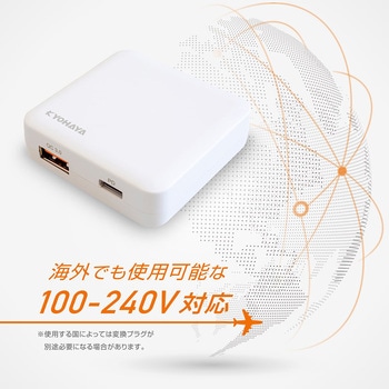 USB充電器 薄型 2ポート 20W出力 京ハヤ