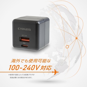 USB充電器 キューブ型 2ポート 20W出力 京ハヤ