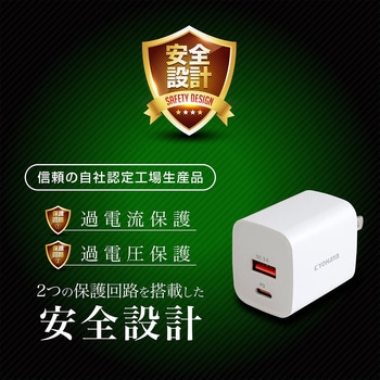 USB充電器 極小 2ポート 30W出力 京ハヤ