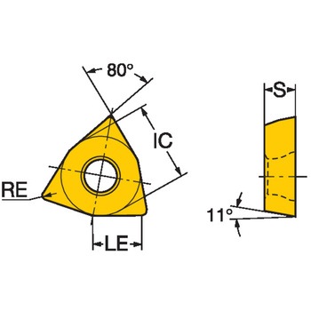 六角形ポジチップ コロターン111 4415 サンドビック