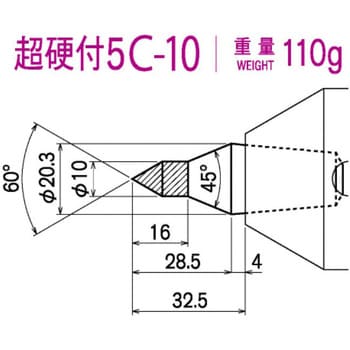 超硬付 5C-10 センターヘッド 1本 カブト工業 【通販サイトMonotaRO】
