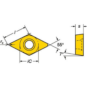 55°菱形ポジチップ CoroTurn107 5015 サンドビック