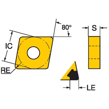 80°菱形ネガチップ T-Max P 7014 サンドビック