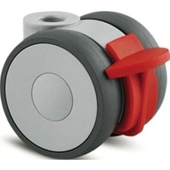 高性能旋回双輪キャスター”LINEA”(ウレタン車輪) 自在式(トータルロック付) テンテキャスター