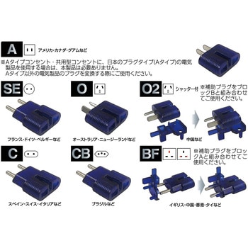 WP-110M 海外用変換プラグ サスケ ミニ ケース付き カシムラ A/C