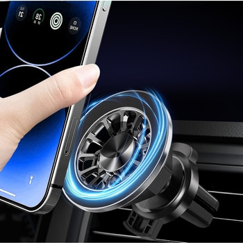 スマホ用マグネット式車載ホルダー シルバー エアージェイ