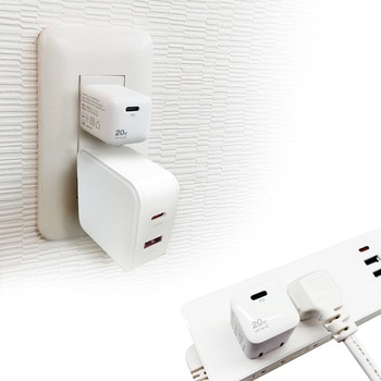 PD20W type-Cミニキューブコンセント充電器 WH エアージェイ