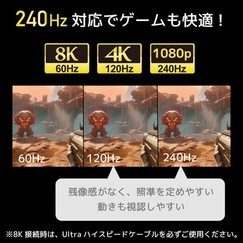 8K60Hz / 4K120Hz対応 3入力1出力 HDMI切替器 ラトックシステム