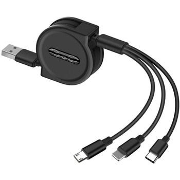 充電用 3 in 1 USBケーブル 巻き取り式 ZATTA