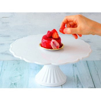 cotta ケーキスタンド 花リム 白 大(28cm) - cotta