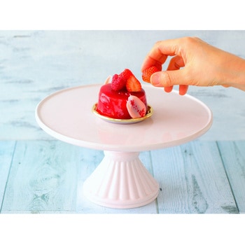 cotta ケーキスタンド フラット ピンク 大(25cm) cotta