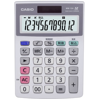 MW-12A-N カシオミニジャスト型電卓 カシオ計算機 桁数12 - 【通販 ...