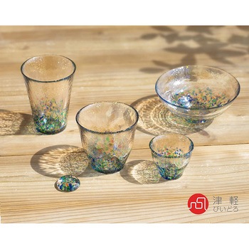 津軽びいどろ 金彩浅鉢 津軽びいどろ