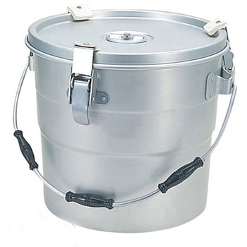 アルミ 二重保温食缶クリップ付C型シルバー 森中製作所