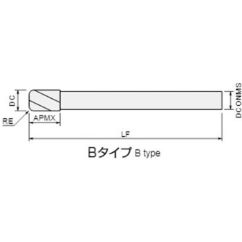 立壁/底面仕上げ用8枚刃エンドミル ER8WB-LN(LS)-ATH(ラジアスタイプ