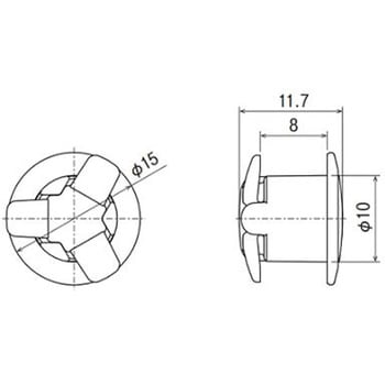 ワンプッシュリベット(パンロック/10個)Φ8.0mm/10mm EA527CAシリーズ エスコ
