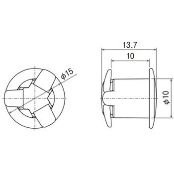 ワンプッシュリベット(パンロック/10個)Φ10.0mm/10mm EA527CAシリーズ エスコ