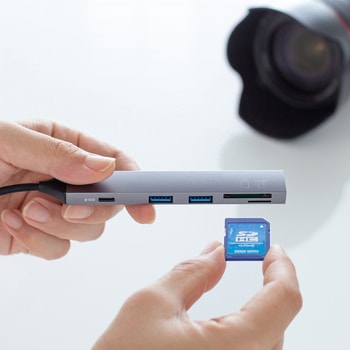 USBハブ USB 5Gbps カードリーダー付き サンワサプライ