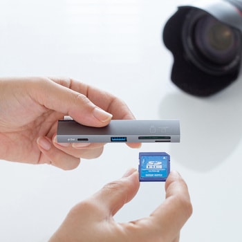 USBハブ USB 5Gbps カードリーダー付き サンワサプライ