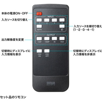HDMI切替器 4入力1出力 4K対応 サンワサプライ