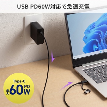 USB TypeCケーブル USB2.0 PD60W対応(USB A変換アダプタ付き) サンワサプライ