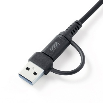 USB TypeCケーブル USB2.0 PD60W対応(USB A変換アダプタ付き) サンワサプライ