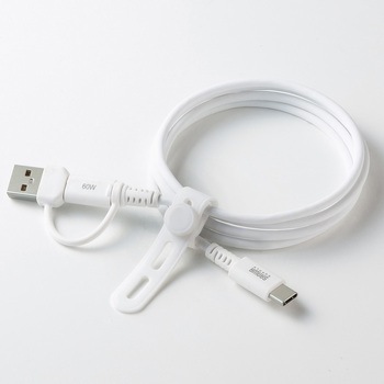 USB TypeCケーブル USB2.0 PD60W対応(USB A変換アダプタ付き) サンワサプライ