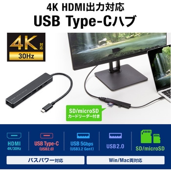 ドッキングハブ USB TypeC HDMIポート付き - サンワサプライ