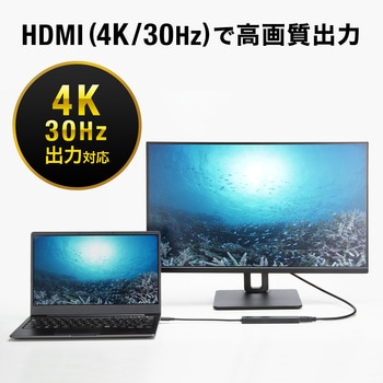 ドッキングハブ USB TypeC HDMIポート付き - サンワサプライ