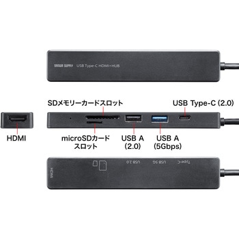 ドッキングハブ USB TypeC HDMIポート付き サンワサプライ