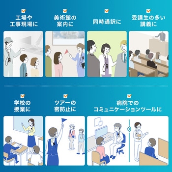 ワイヤレスガイドシステム 親機/子機 IP54防水防塵抗菌 サンワサプライ