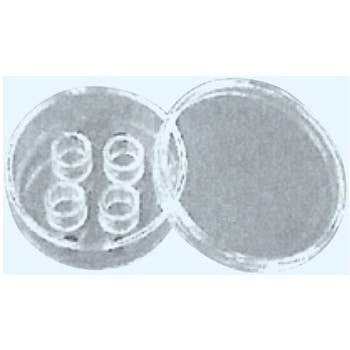 小 ディッシュ4ウェル ほうけい酸ガラス(JR-1) C-4シリーズ 日本理化学器械(NRK)