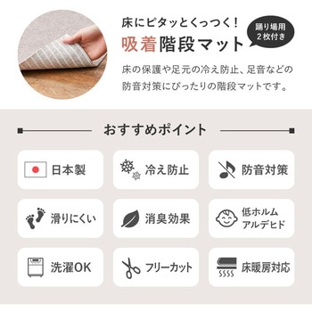 吸着 階段マット(踊り場付き) 萩原