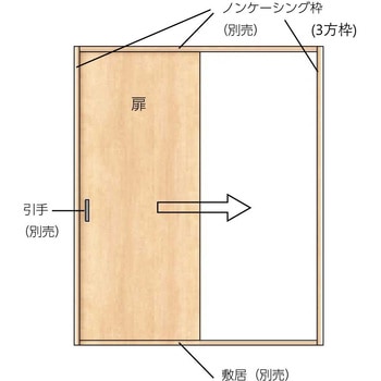 セルフィールラインⅢ内装ドア Vレール方式片引戸 標準タイプ 扉のみ 左右共通 TOSTEM(LIXIL)