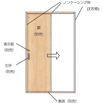 セルフィールラインⅢ内装ドア 片引戸 トイレタイプ 3方枠 TOSTEM(LIXIL)