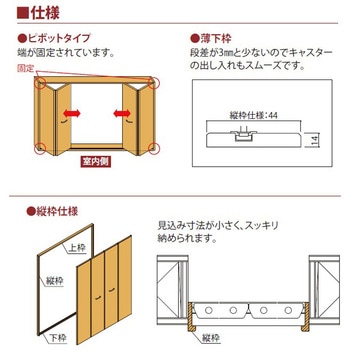 セルフィールラインⅢ内装ドア クローゼット折戸 下枠 - TOSTEM(LIXIL)