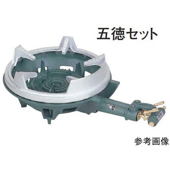 鋳物コンロ パイロット(種火付)二重・羽根付 520×330×135mm TS-220HP 二重・羽根付 パイロット(種火付シリーズ タチバナ製作所