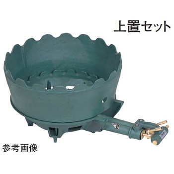 鋳物コンロ パイロット(種火付)二重・羽根付 520×330×135mm TS-220HP 二重・羽根付 パイロット(種火付シリーズ タチバナ製作所