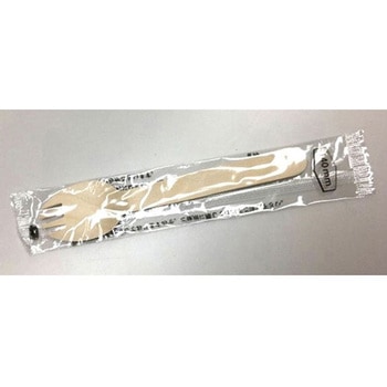 カトラリー 木製フォーク付スプーン 単袋入 透明 中央化学