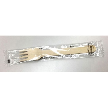 カトラリー 木製フォーク 単袋入 透明 中央化学