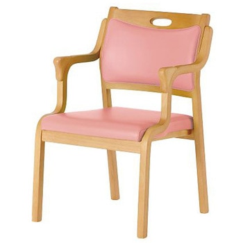 スタッキングチェア 半ひじ・グリップ付 2脚入 ライトブラウン Care-111-AC LB ALシリーズ 貞苅椅子製作所