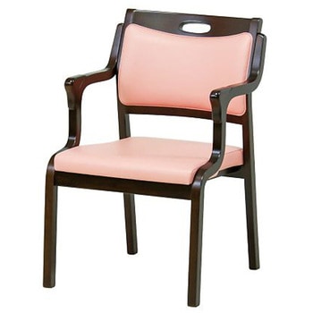 スタッキングチェア 半ひじ・グリップ付 2脚入 ブラウン Care-111-AC BR ALシリーズ 貞苅椅子製作所