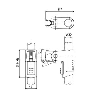 スライドシャワーフック Φ30用 R291シリーズ RELIANCE(リラインス)