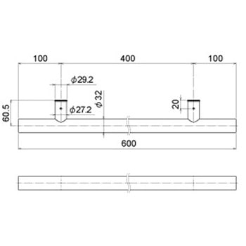 ニギリバーI型 六角タッピングネジ6mm付 R4607シリーズ RELIANCE(リラインス)